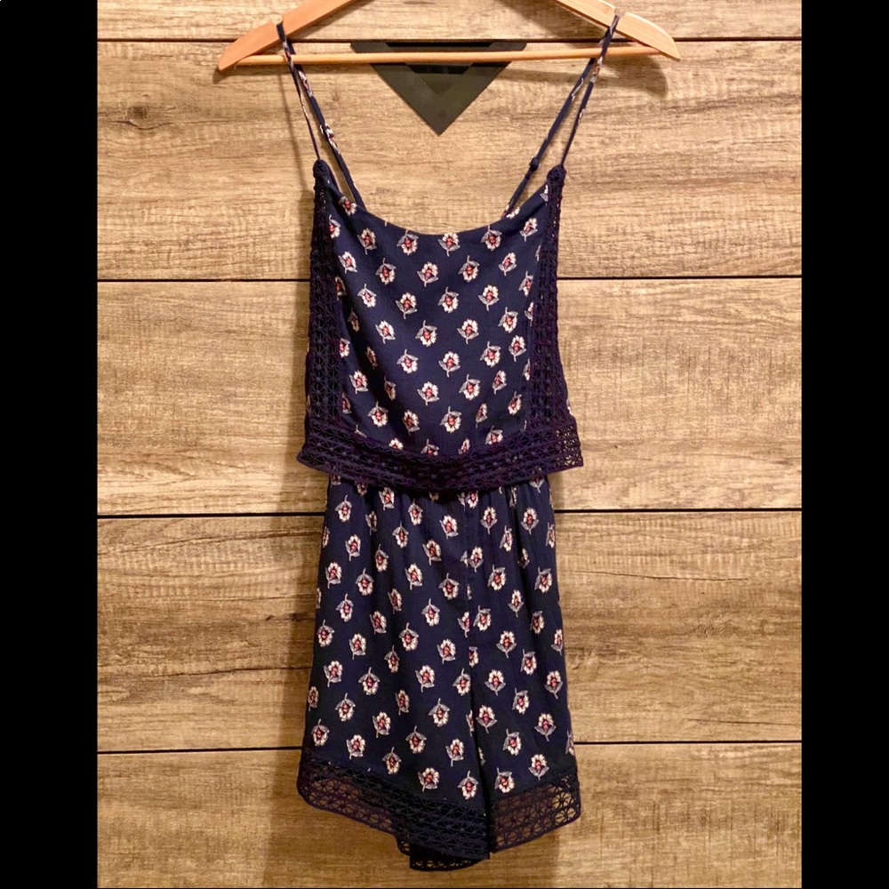 NWT Abercrombie & Fitch Small Blue Flower Romper
